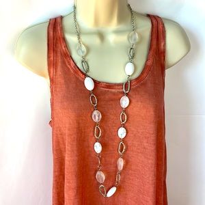 Erica Lions - Silvertone - Chain and Beads Long Neclace